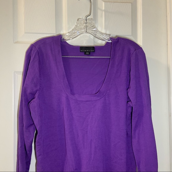 Attention Purple Knit Scoop Neck Long Sleeve Sweater size XXL - Picture 5 of 8